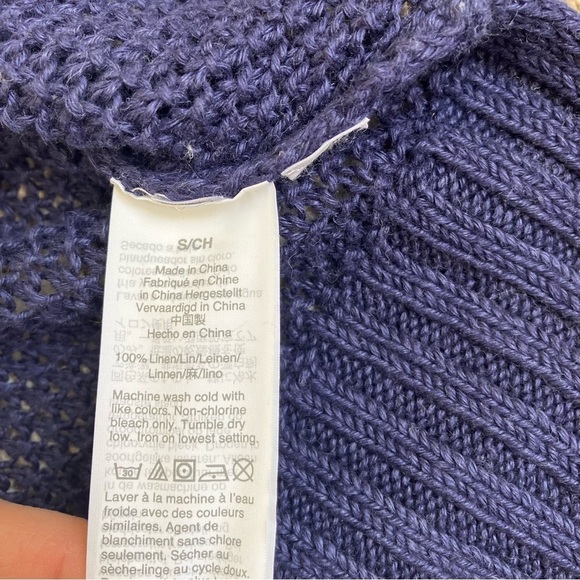 J. Crew Dip Dyed Beach Sweater Linen Crewneck Open Knit Coastal Relaxed Resort S - Picture 15 of 16